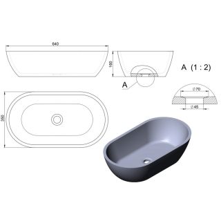 Раковина Holbi Mercury 64см цветной матовый 1.02.009.11.3